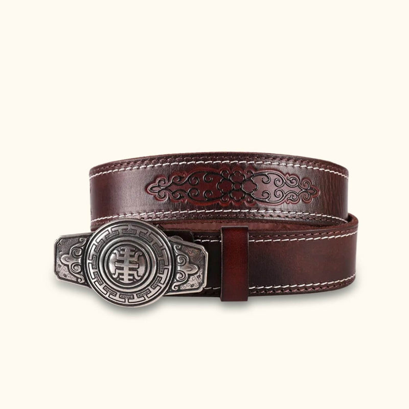 The Rodeo - Coffee Cowboy or Cowgirl Belt - Classic Western Belt with Authentic Rodeo-inspired Design and Coffee Brown Color