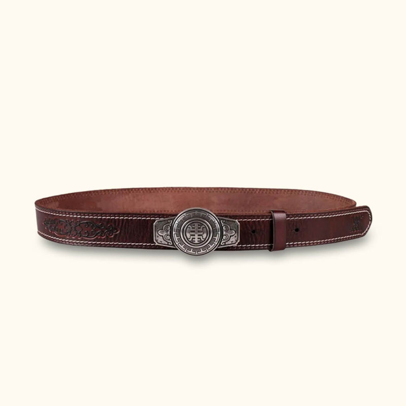 The Rodeo - Coffee Cowboy or Cowgirl Belt - Classic Western Belt with Authentic Rodeo-inspired Design and Coffee Color