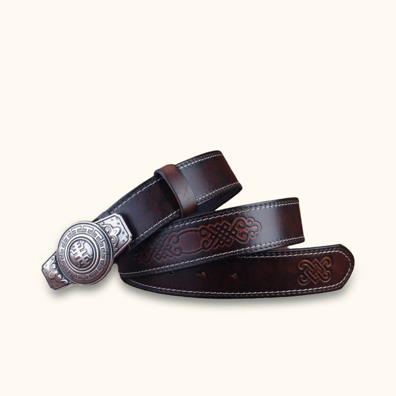 The Rodeo - Coffee-colored Cowboy or Cowgirl Belt - Classic Western Belt with Authentic Rodeo-inspired Design