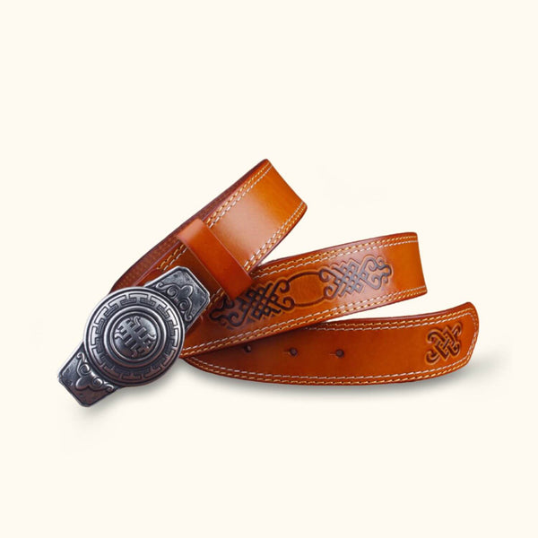 The Rodeo - Light Brown Cowboy or Cowgirl Belt - Classic Western Belt with Authentic Rodeo-inspired Design