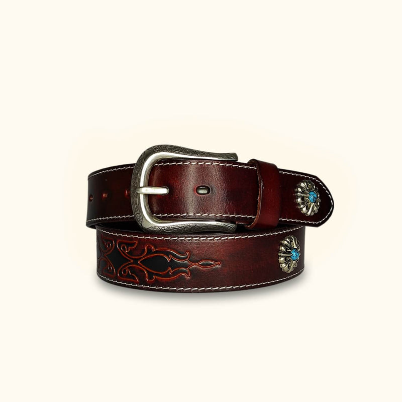The Sacred Serpent - Western Silver Buckle Belt - Stylish Belt with Intricate Serpent Design and Silver Buckle