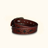 The Sacred Serpent - Leather Belt with Intricate Serpent Design - Stylish Western Belt 
