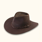 The Stark - Brown Leather Australian Hat - Classic Australian Leather Hat for a Timeless Style