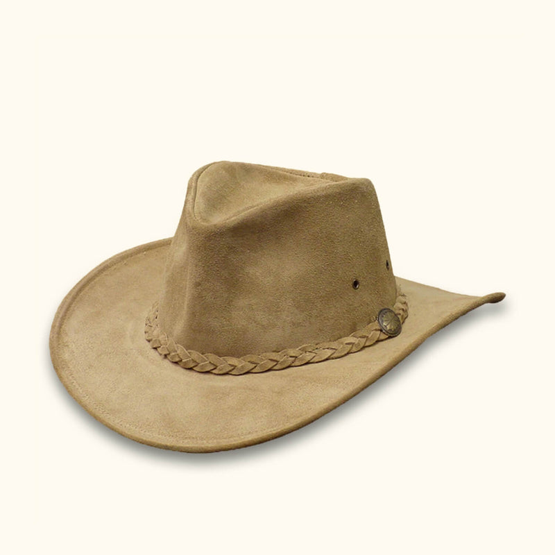 The Trailsman - Tan Suede Leather Walker Hat - Stylish Suede Leather Hat for a Classic Western Vibe