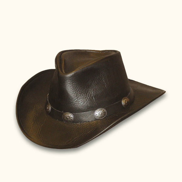 Men and Women Brown Genuine Leather Cowboy Western Hat