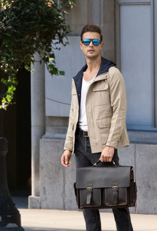 Leather hand bag