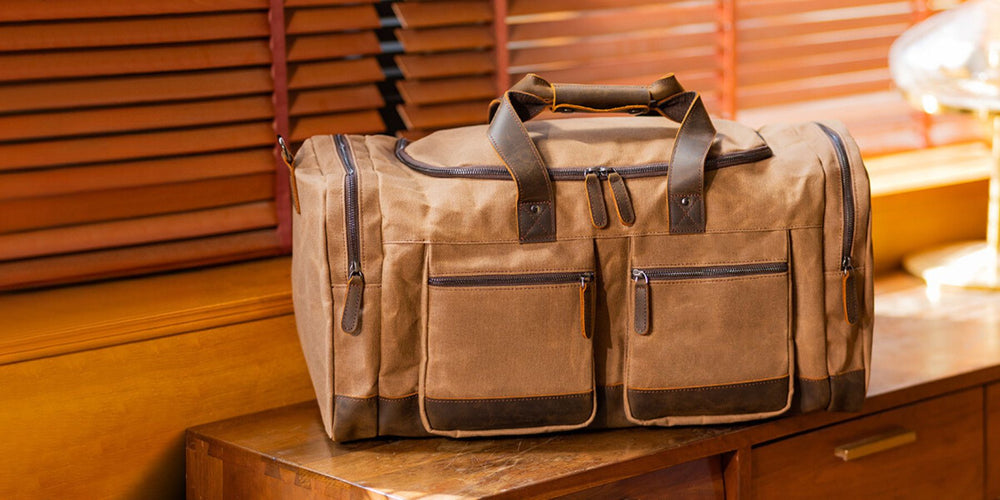 leather travel duffle bag