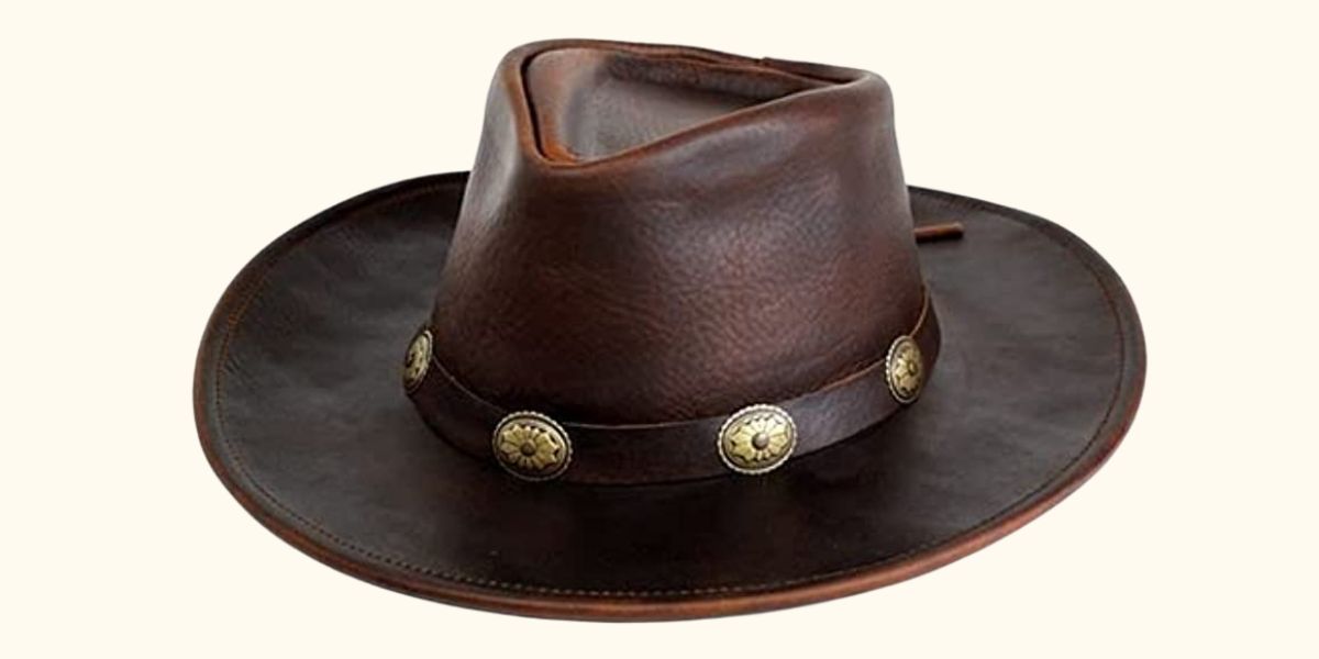 Bulls West Hand Crafted Leather Cowboy Outback Hat Size Medium Shop our Leather Cowboy Hats - Western Style Premium Leather  main image 4