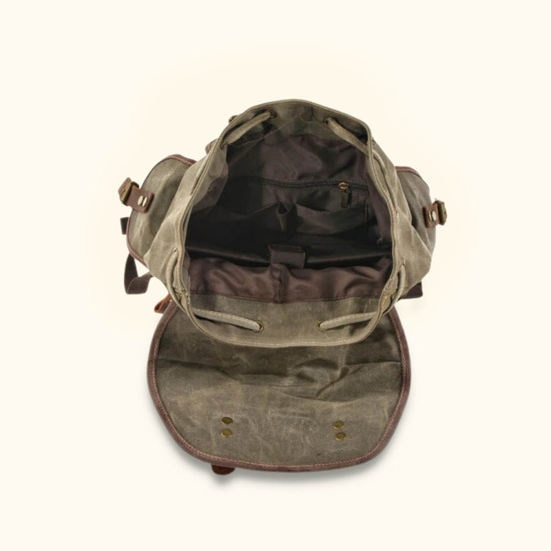 Waxed Canvas Backpack - Embrace durability and style with this waxed canvas backpack, perfect for your everyday adventures.