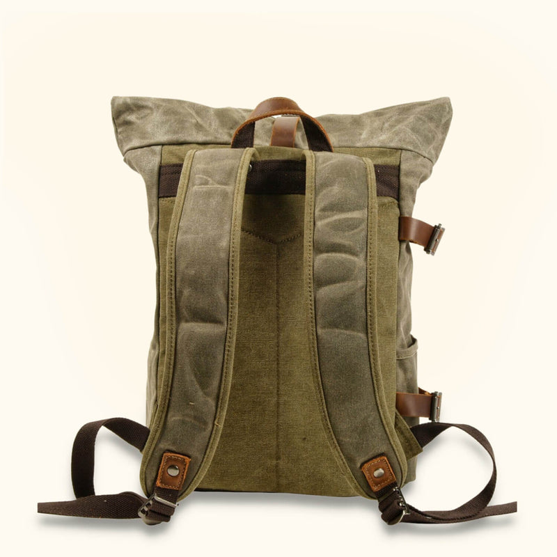 Army Green Biker Backpack - Conquer the road with authority and style, this rugged and functional backpack is the perfect gear for motorcycle enthusiasts.