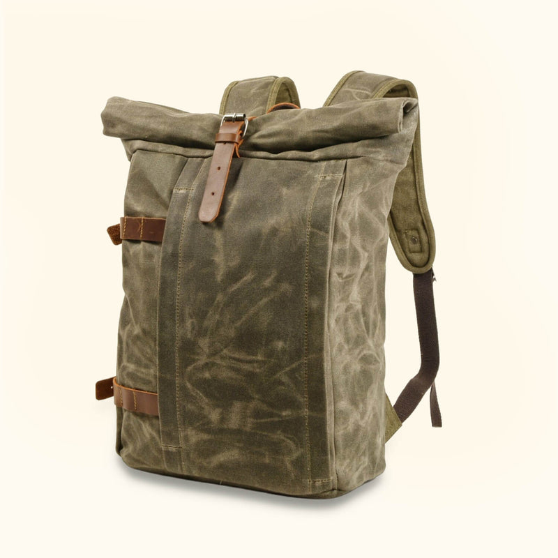 Waxed Canvas Rolltop Backpack | Dakota Collection | Field Khaki