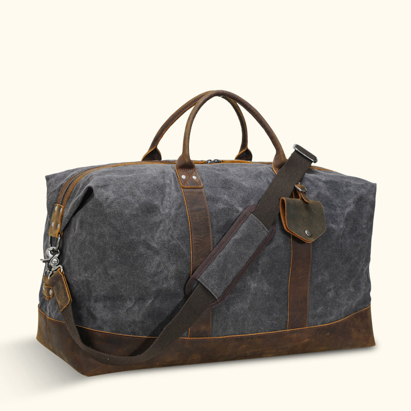 canvas leather travel duffel bag The Explorer
