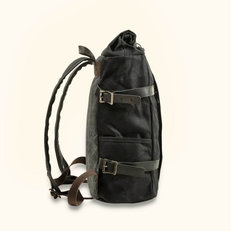Black Biker Backpack - Rev up your style and gear with this sleek and sturdy backpack, perfect for motorcycle enthusiasts on the go.