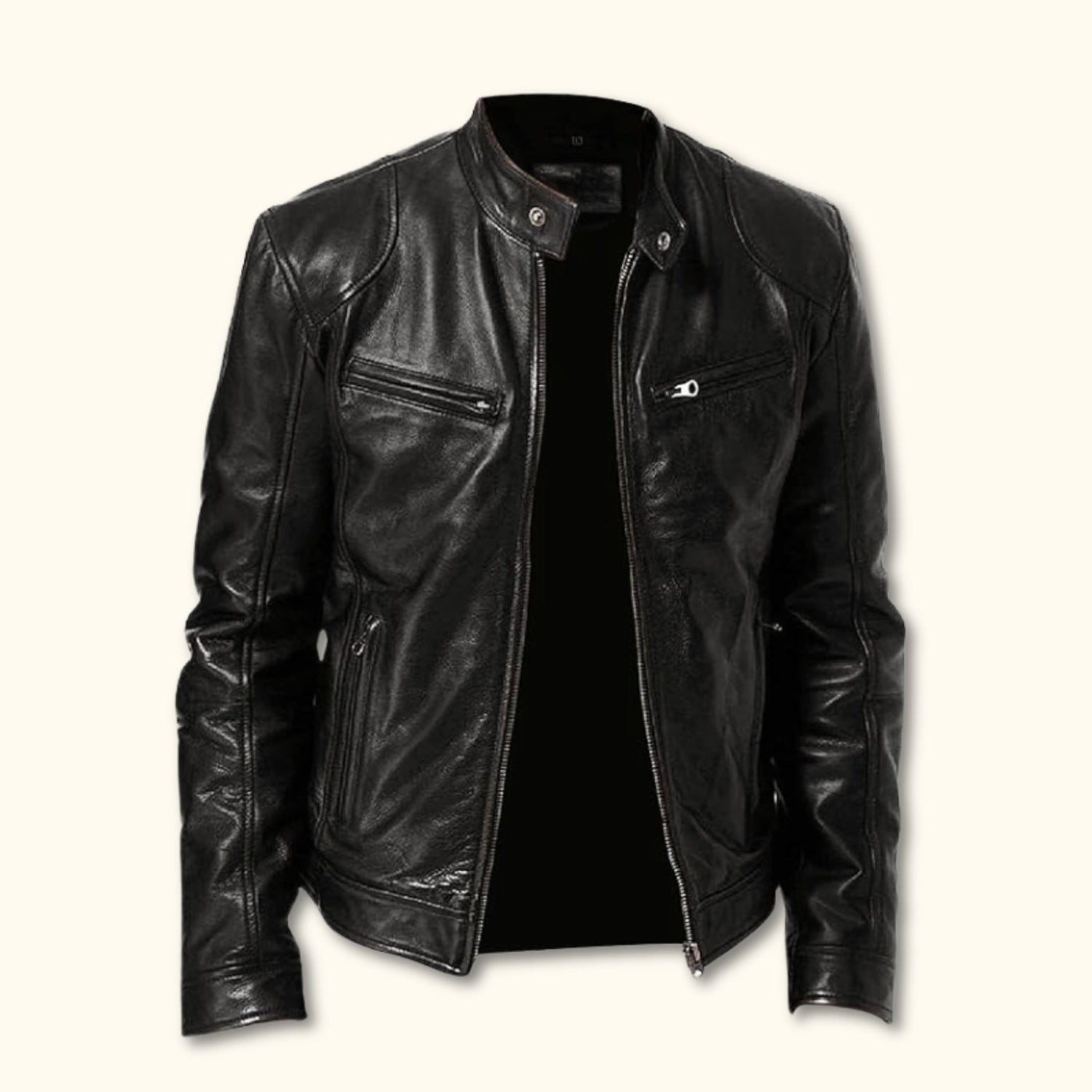 ジャケット・アウター Common divisor black leather jacket Cool and raw biker jacket in soft quality / 50660 - Black – DEPECHE