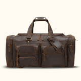 Discover timeless elegance with a brown leather duffle bag, the epitome of style and functionality for your journeys.