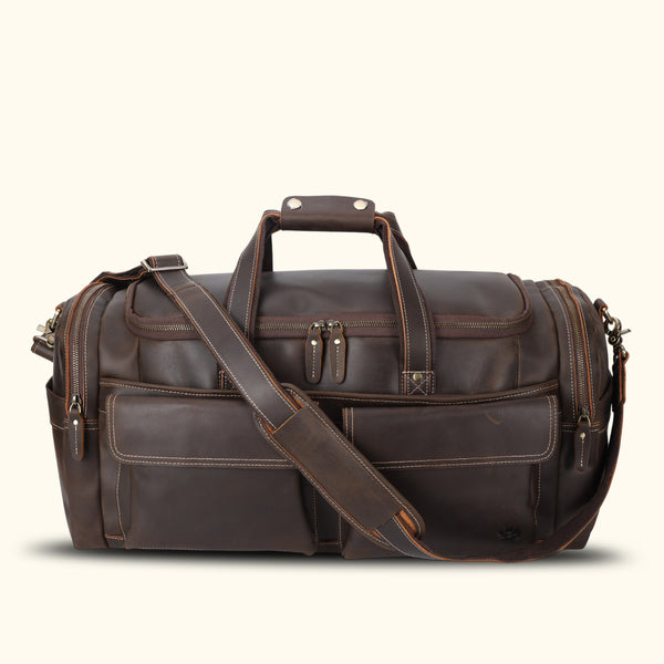leather gear bag Handmade Leather Duffle Bag