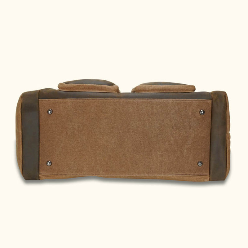 Canvas and Leather Duffel Bag - A fusion of materials for stylish and durable travel.