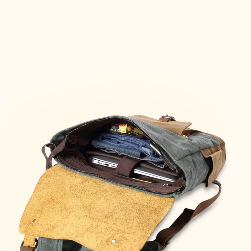 brothers leather supply co canvas windy city backpack The Timber Trek Retro Vintage Waxed Canvas Laptop Backpack Green Army