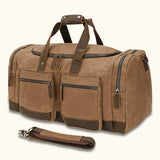 Canvas Leather Duffel Bag - A fusion of materials for versatile travel.