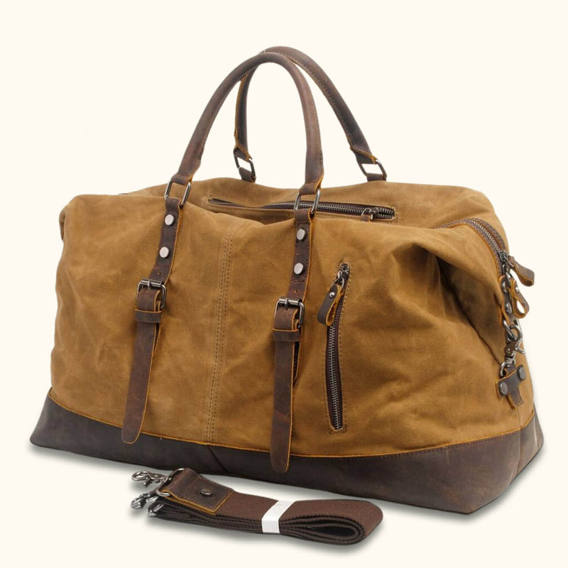 Canvas Weekender Bag: A stylish and spacious bag made from durable canvas, perfect for weekend getaways and short trips.