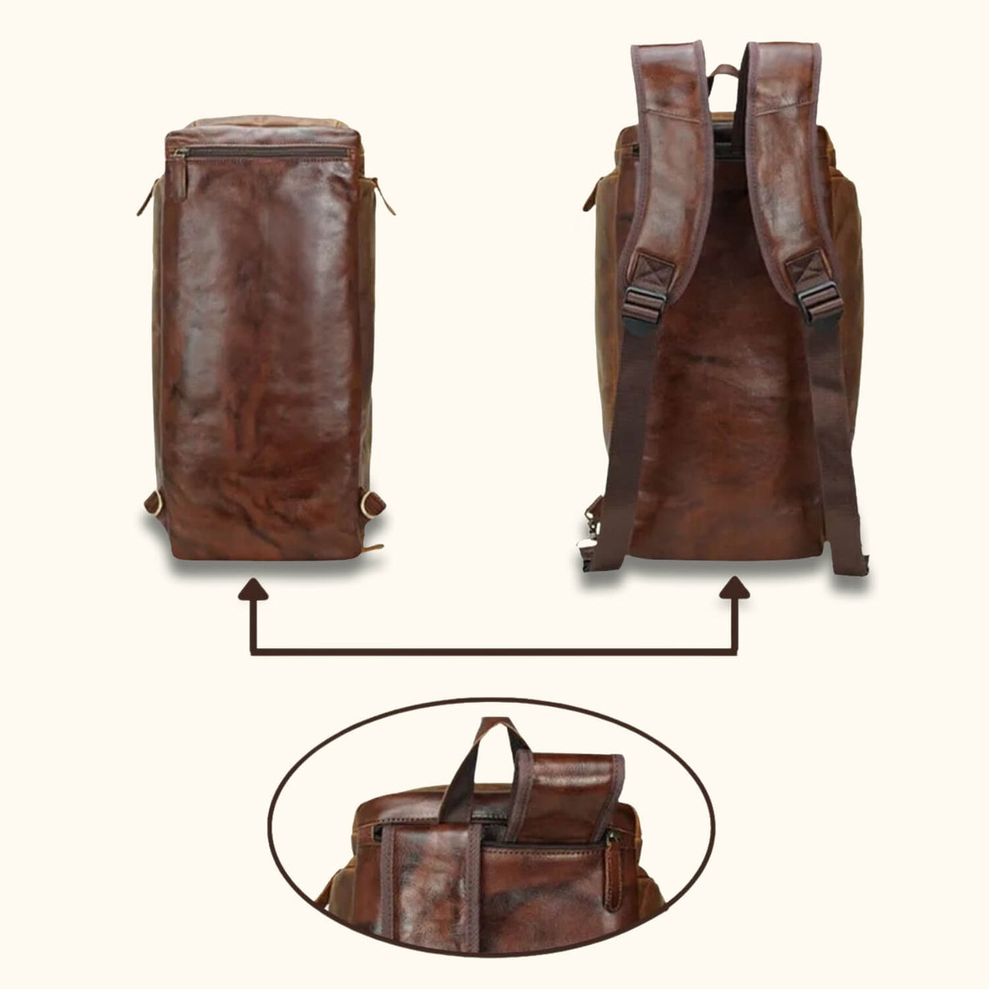 backpack multifunction leather The Bass with swallowed hook, designed to grow with Sale Weight:07