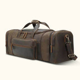 Adapt to your adventures with an expandable leather travel duffle bag, offering versatility and style in one.