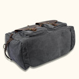 Gray Duffle Bag: A versatile and durable duffle bag in a neutral gray color, suitable for various purposes, including travel, sports, or everyday use.