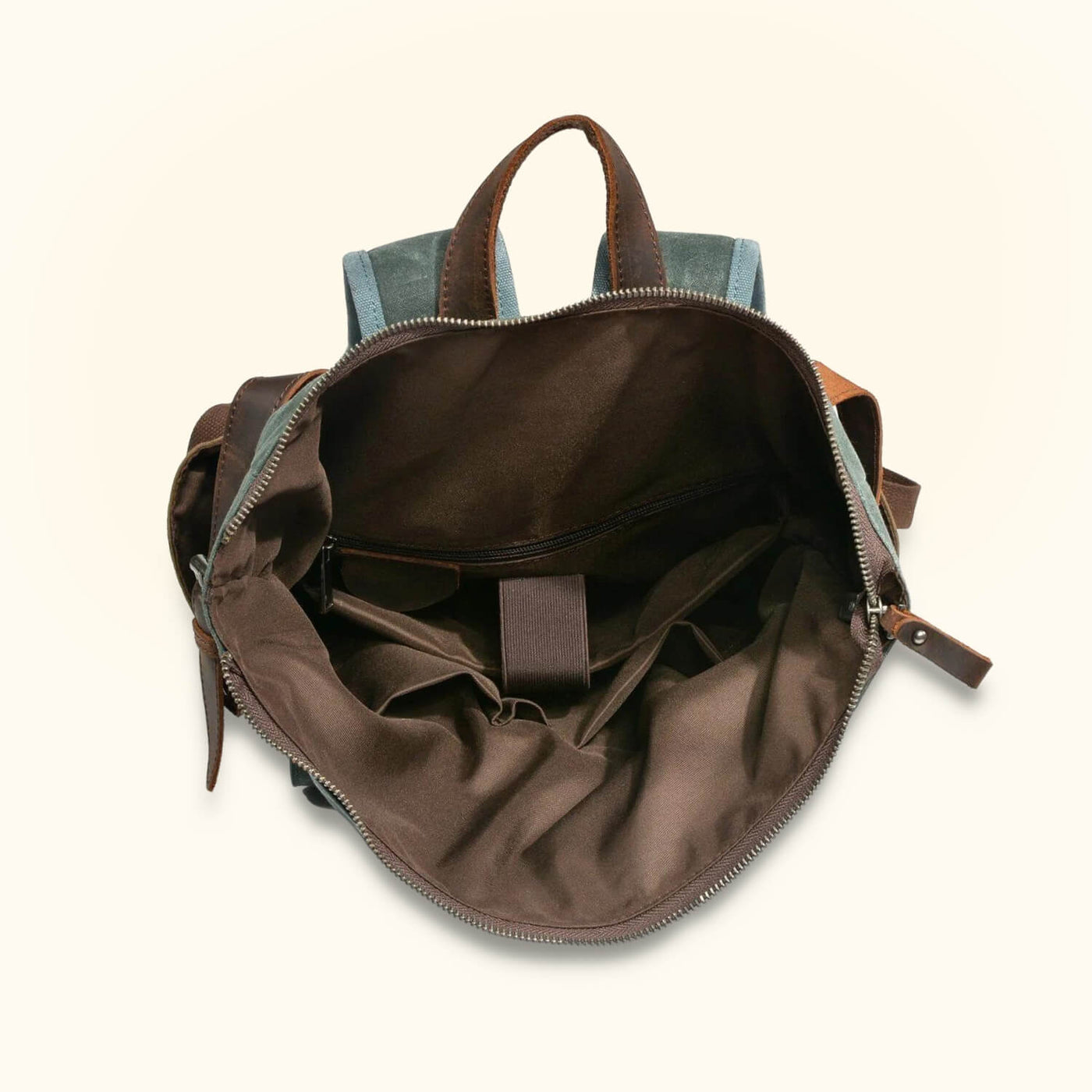 best leather and canvas backpack The Trail Master | Waxed Canvas Roll Top Backpack