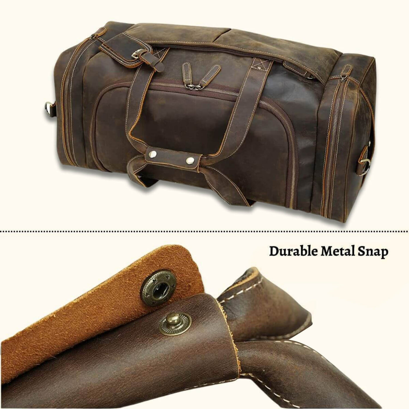 The Wild West - Vintage Leather Duffle Bag – Western Leather Goods
