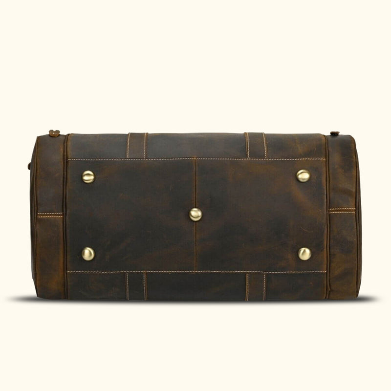 Elevate your style with a men's leather barrel bag.