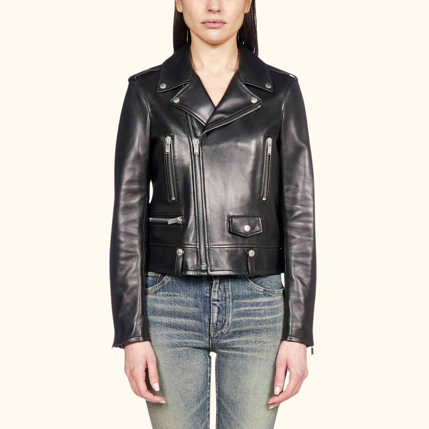 Midnight Rider Leather Jacket - Premium Black Lamb Leather