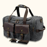Overnight Canvas Bag: A compact and convenient bag made from durable canvas material, designed for short trips and one-night stays, suitable for carrying essential items and clothing.
