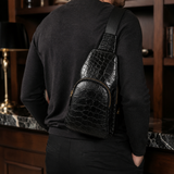 The Obsidian – Genuine Alligator Sling Bag