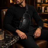 The Obsidian – Genuine Alligator Sling Bag