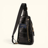 The Obsidian – Genuine Alligator Sling Bag