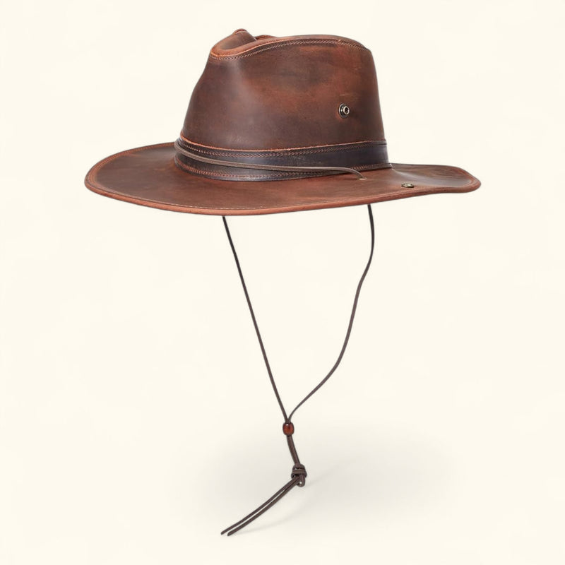 The Outrider - Western Leather Aussie Hat