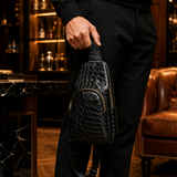 The Obsidian – Genuine Alligator Sling Bag