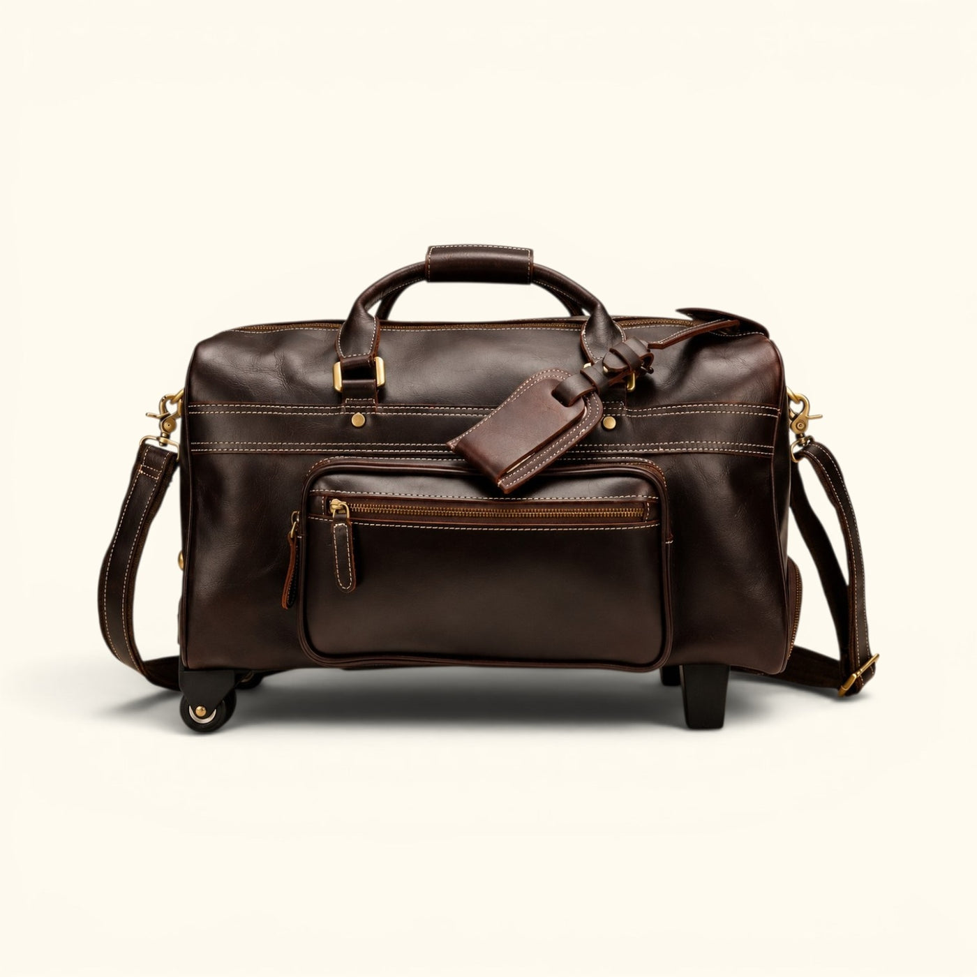 The Lawful Leather Duffle Bag with Wheels | Full Grain Carry On
