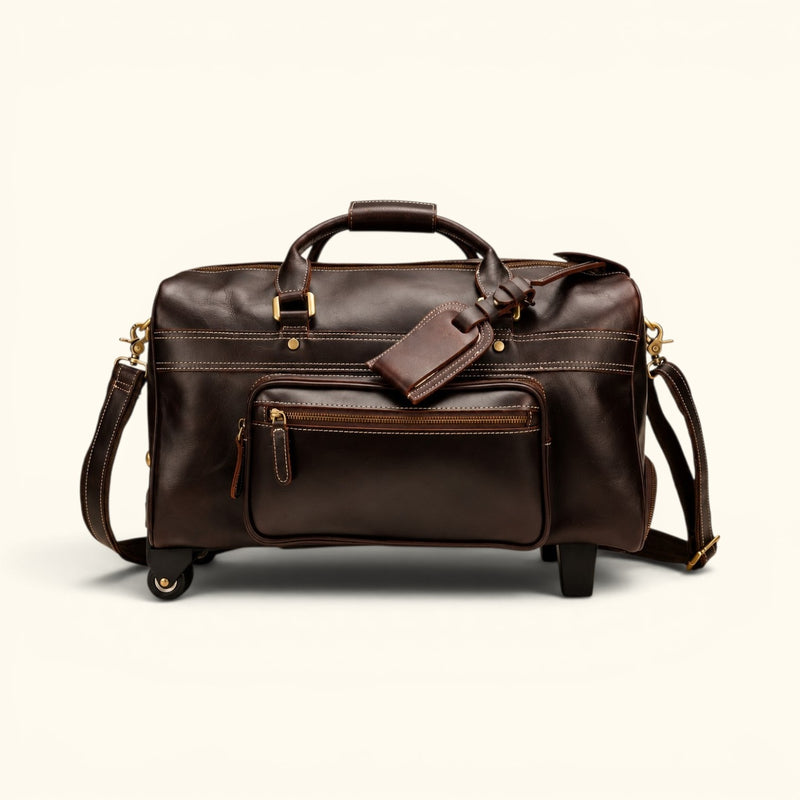 The Lawful Leather Duffle Bag with Wheels | Full Grain Carry On