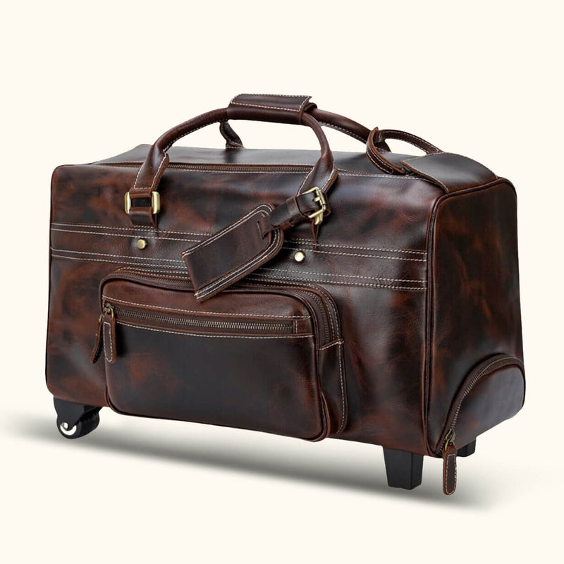 The Lawful Leather Duffle with Wheels