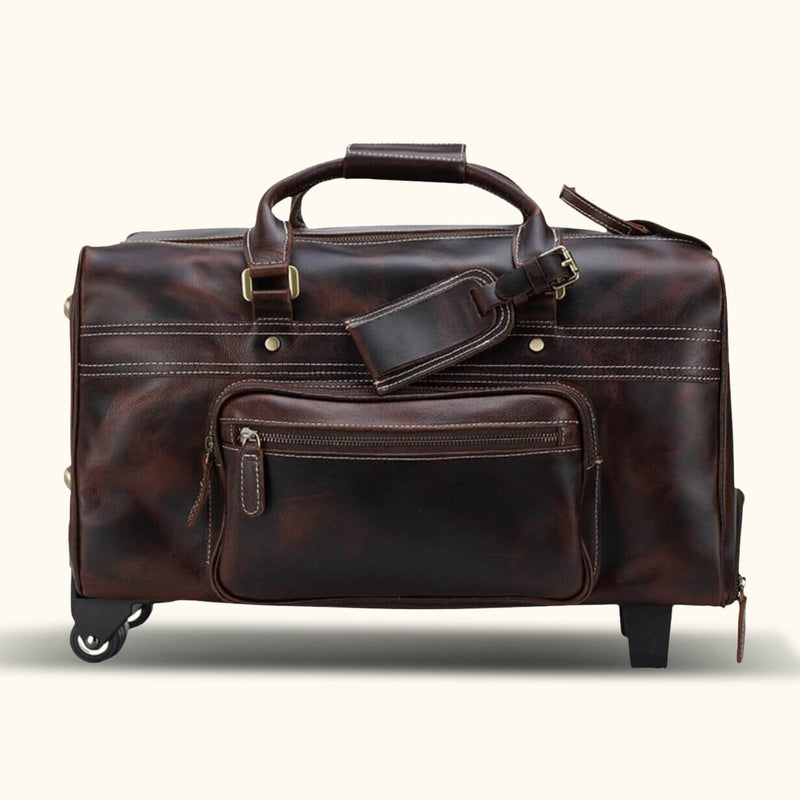 The Lawful Leather Duffle with Wheels