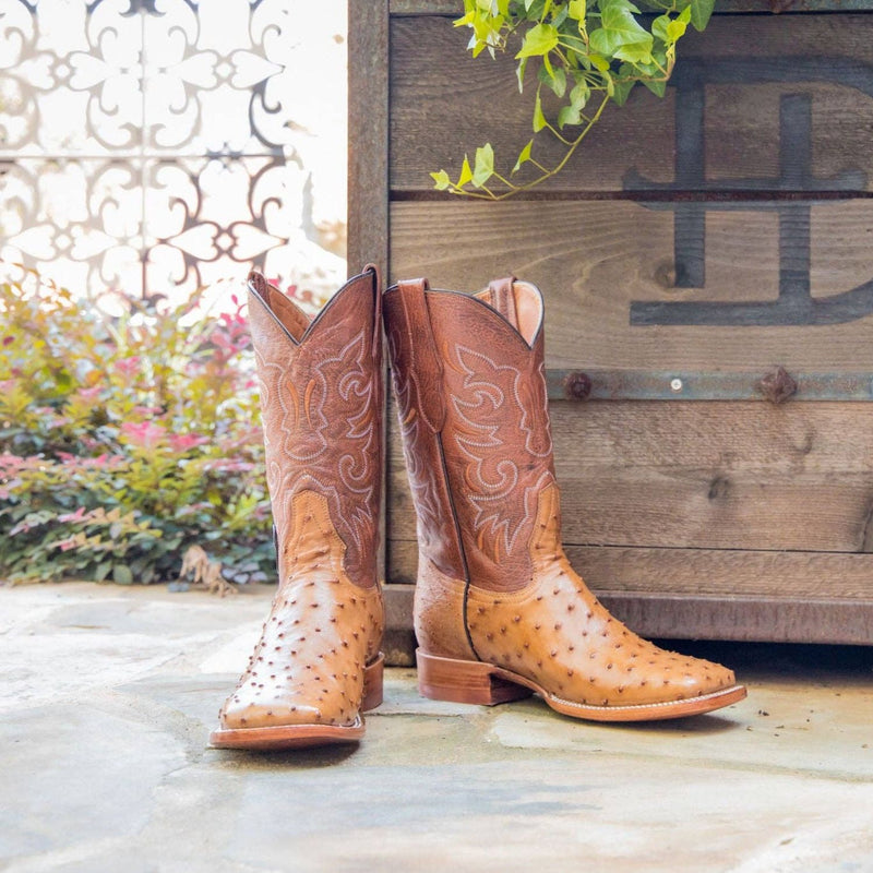 The Rustler Brandy Full Quill Ostrich Boots