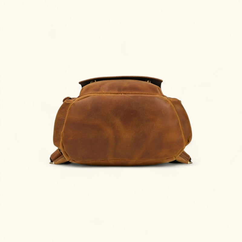 destin faux leather backpack The Setting Sun Brown Full Grain Unisex Leather Backpack
