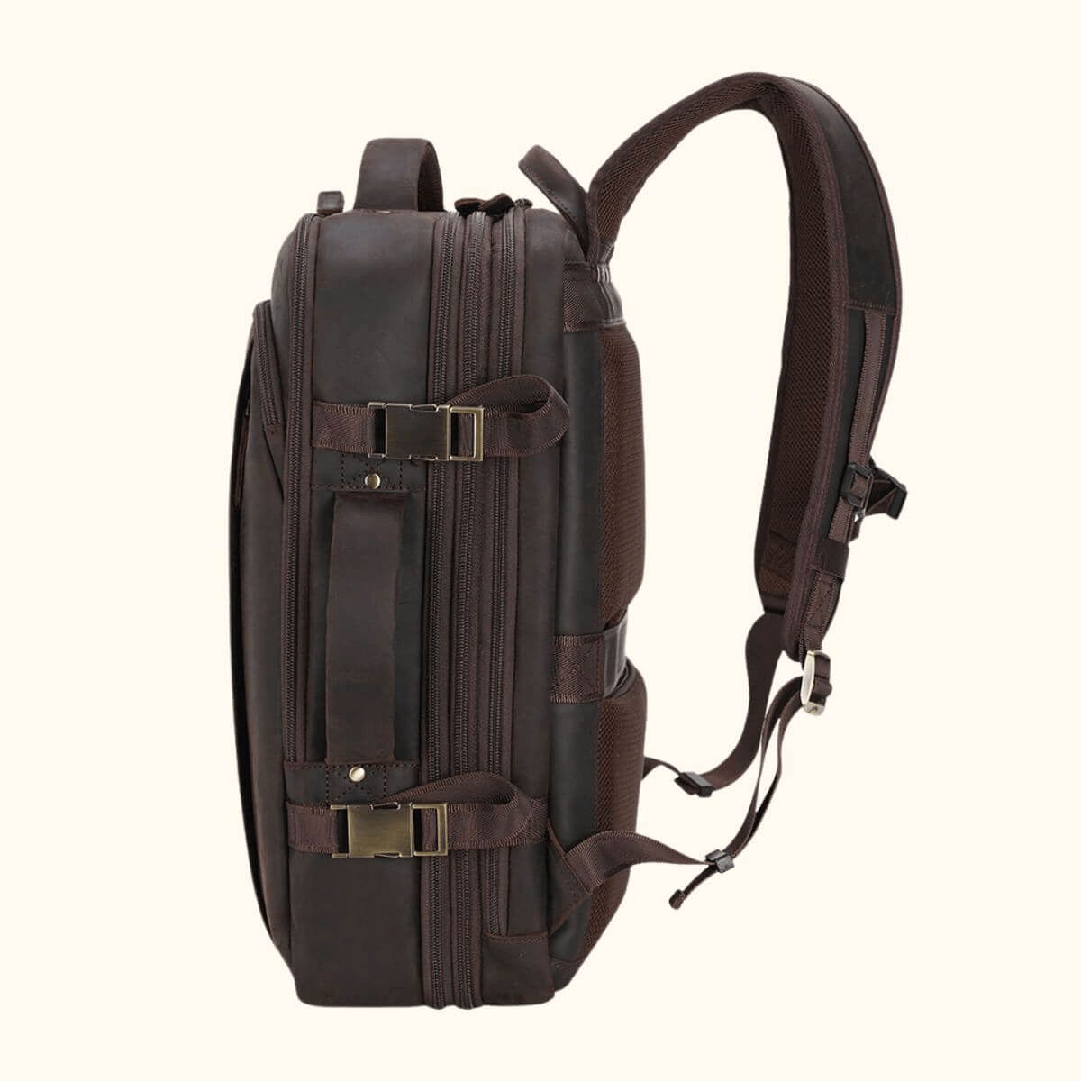 backpack leather side straps Brielle 2.0 Convertible Purse for Women | Modern+Chic Coffee Visible top 966 Small side entry leather