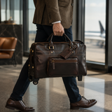 The Lawful - Leather Duffle with Wheels