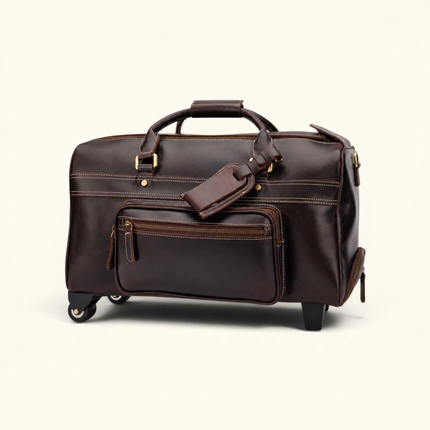The Lawful Leather Duffle Bag with Wheels