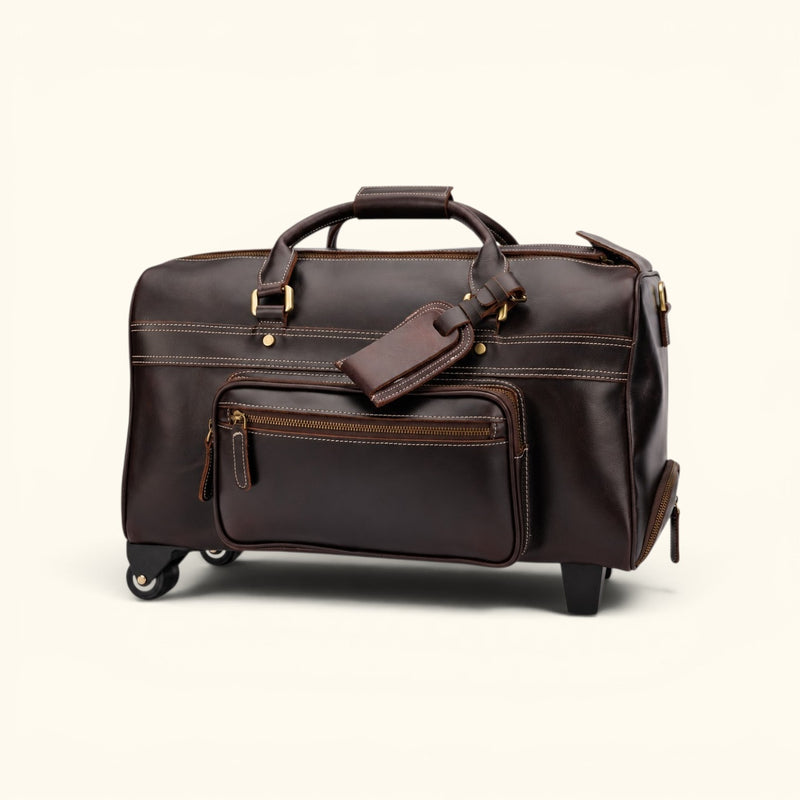 The Lawful Leather Duffle Bag with Wheels