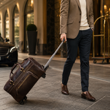 The Lawful - Leather Duffle with Wheels