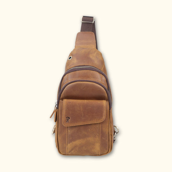 distressed leather sling backpack Louetta Crossbody - Vintage The Sling Backpack is constructed of distressed buffalo leather Concealed Carry RFID Daisy Leather