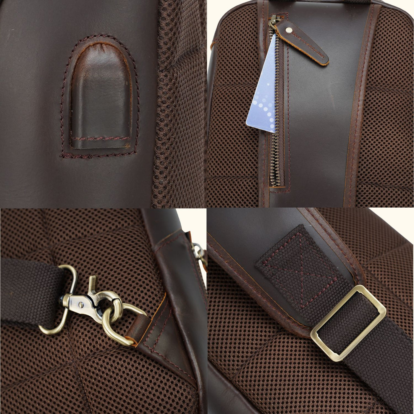backpack chest strap leather Vintage Leather Tablet Chest Pack